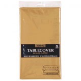 Gold Rectangular Plastic Table Cover, 54" x 108"