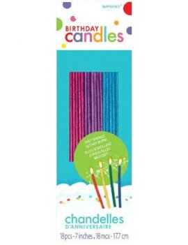 *Sparkling Novelty 7'' Candles Assorted with Glitter Finish 18ct *Sparkling Novelty 7'' Candles Assorted with Glitter Finish 18ct