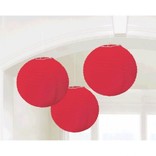 Apple Red Round Paper Lanterns, 3ct