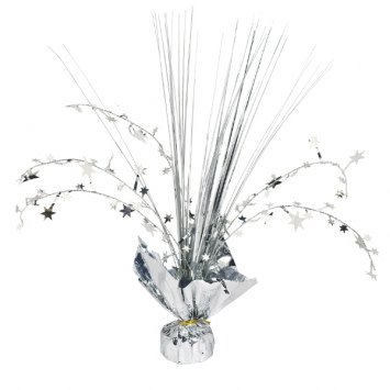 Silver Foil Spray Centerpiece 12"