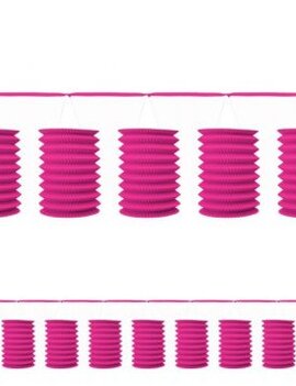 Bright Pink Paper Lantern Garland-12'