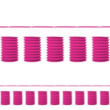 Bright Pink Paper Lantern Garland-12'