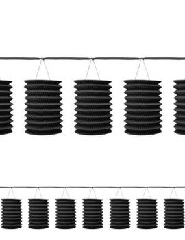 Jet Black Paper Lantern Garland 12'