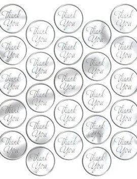 Thank You Clear Hot-Stamped Seals 50ct