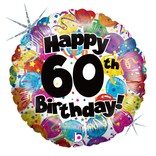 Happy 60th Birthday Party Balloon, 18"