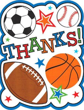 Sports Party Postcard Thank You Cards Sports Party Postcard Thank You Cards