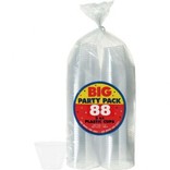 Big Party Pack Clear Plastic Tumblers, 5oz. 88ct.