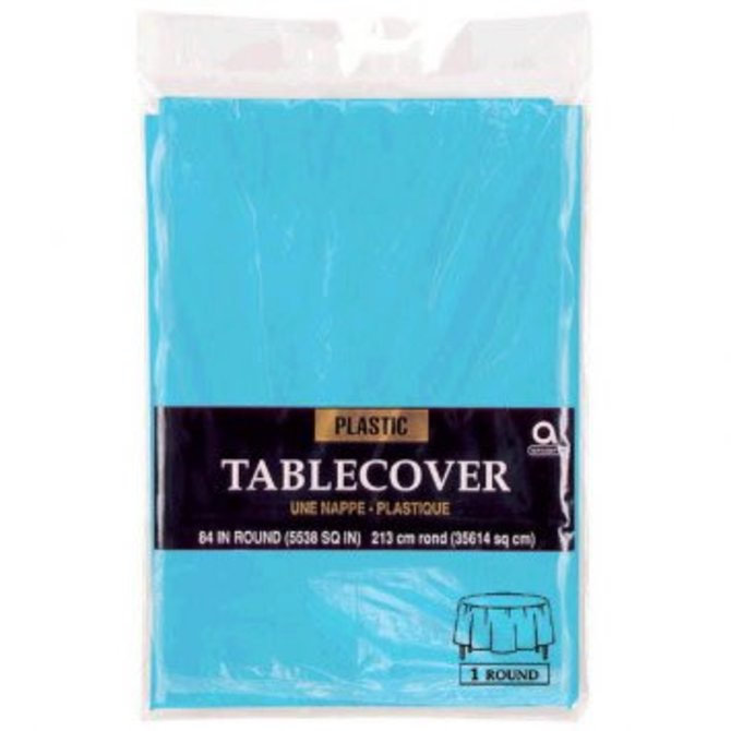 Table Cover Plastic Round 84" Caribbean