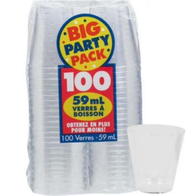 Clear Shot Glasses 2oz 100ct