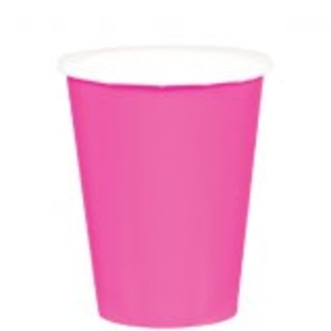 Bright Pink Paper Cups, 9oz.