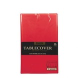 Apple Red Round Plastic Table Cover, 84"