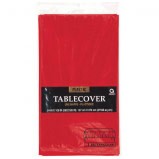 Apple Red Plastic Table Cover 54' x 108"