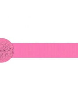 Solid Rolls Crepe Streamer ‑ Bright Pink, 81'