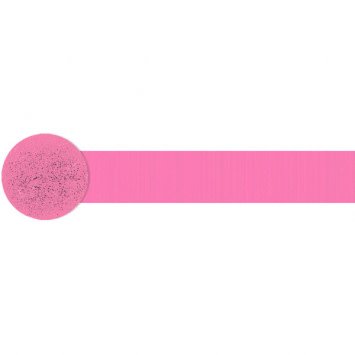 Solid Rolls Crepe Streamer ‑ Bright Pink, 81'
