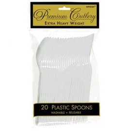Clear Premium Heavy Weight Plastic Spoons 20ct