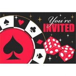 Casino Postcard Invitations W/Seals 8CT