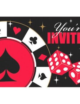 Casino Postcard Invitations W/Seals 8CT Casino Postcard Invitations W/Seals 8CT