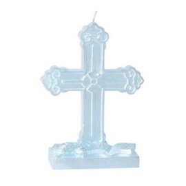 *Blue Cross Flat Molded Candle