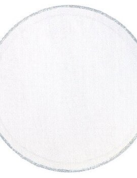 Tulle 9" Circles - White w/Silver Trim 25ct Tulle 9" Circles - White w/Silver Trim 25ct