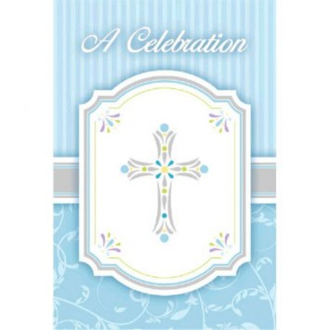 Blessings Blue Postcard Value Pack Invitations- 20 COUNT