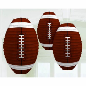 Football-Shaped Paper Lanterns, 3CT