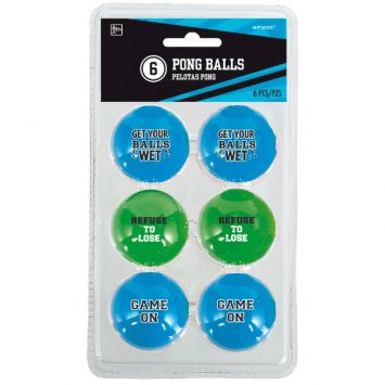 Pong Ball - Funny Sayings 6ct