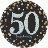 Sparkling Celebration 50 Round Prismatic Plates, 9", 8ct