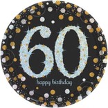 Sparkling Celebration 60 Round Prismatic Plates, 9", 8ct