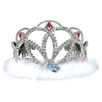 Tiara Diamond Electroplated Plastic w/Marabou