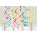 Multi Plastic Swirl Decorations, 12ct