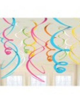 Multi Plastic Swirl Decorations, 12ct Multi Plastic Swirl Decorations, 12ct