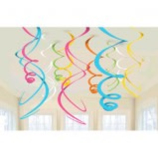 Multi Plastic Swirl Decorations, 12ct