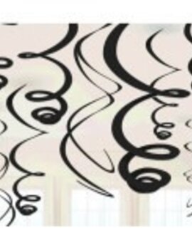 Jet Black Plastic Swirl Decorations, 12ct Jet Black Plastic Swirl Decorations, 12ct