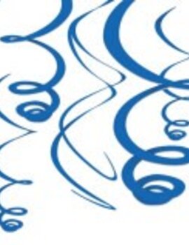 Bright Royal Blue Plastic Swirl Decorations, 12ct Bright Royal Blue Plastic Swirl Decorations, 12ct