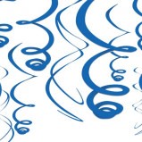 Bright Royal Blue Plastic Swirl Decorations, 12ct