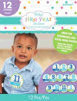Month-by-Month Stickers Boy 12ct Month-by-Month Stickers Boy 12ct