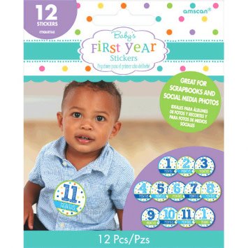 Month-by-Month Stickers Boy 12ct