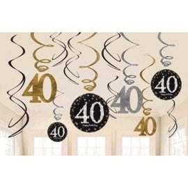 Sparkling Celebration 40 Value Pack Foil Swirl Decorations