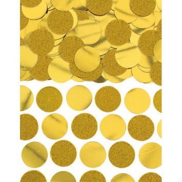 Glitter & Foil Circle Confetti - Gold 2.25oz