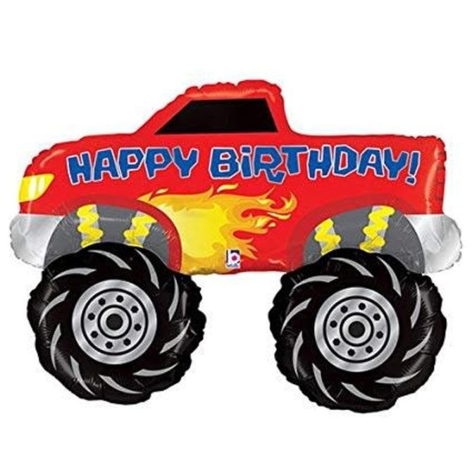 Monster Truck Happy Birthday Balloon, 40"