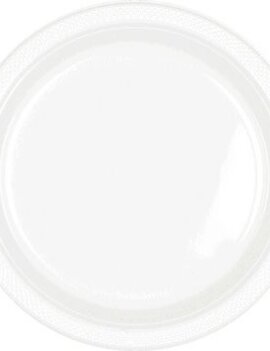 Plastic Plate 9"-White, 20ct