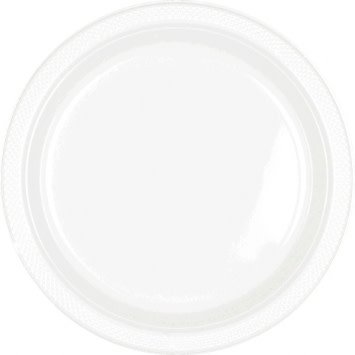 Plastic Plate 9"-White, 20ct