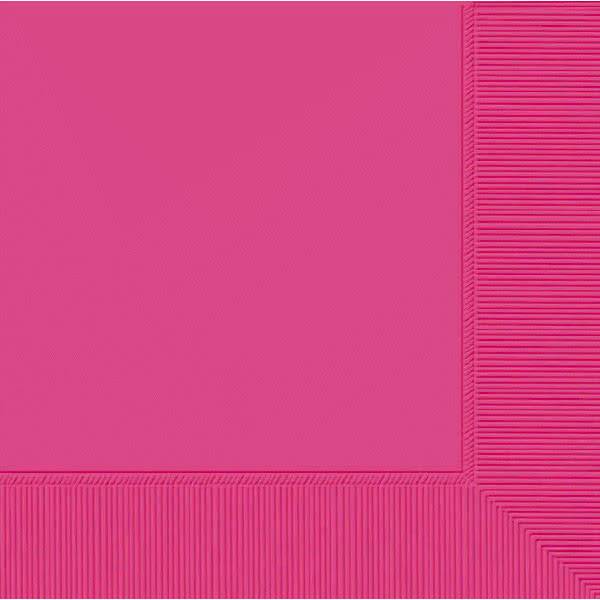 Bright Pink 2-Ply Beverage Napkins