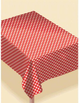 Gingham Table Cover, Flannel-Backed Vinyl