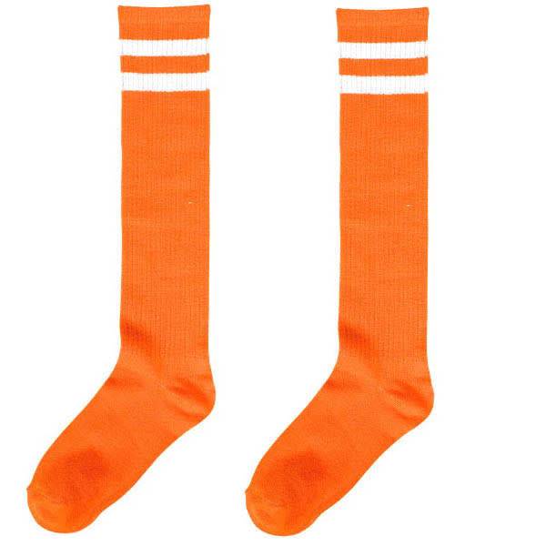 Orange Striped Knee Socks