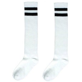 White Striped Knee Socks