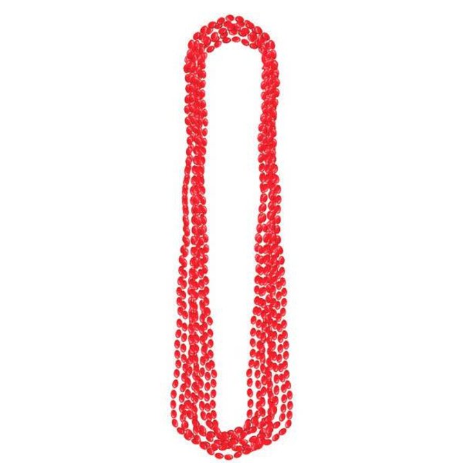 Red Metallic Bead Necklaces 8ct