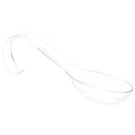 Clear Plastic Mini Curved Spoons 5in -10ct