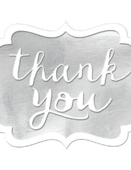 Thank You Stickers - Silver 50ct.