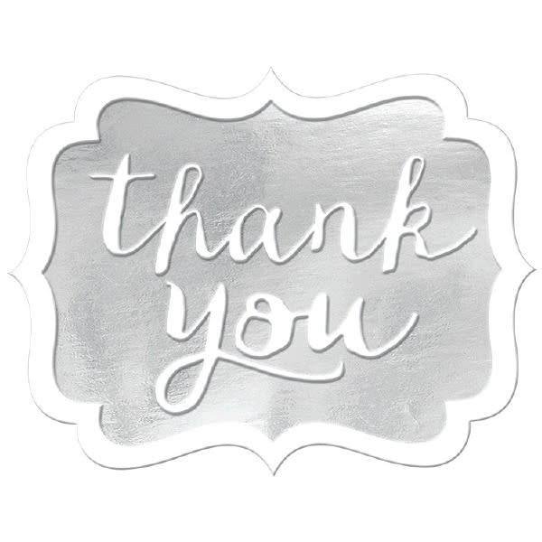 Thank You Stickers - Silver 50ct.
